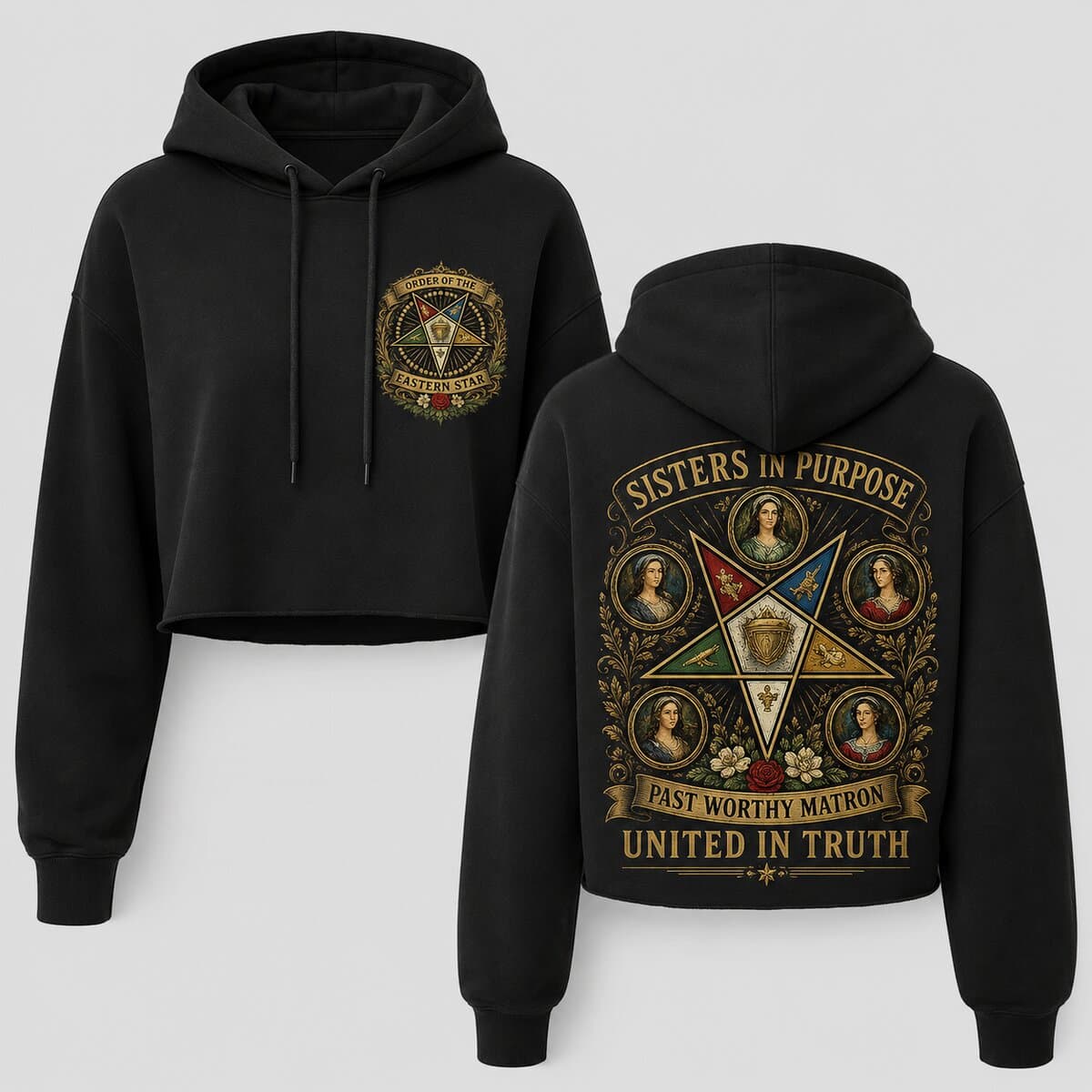 Ornate Cropped Hoodie